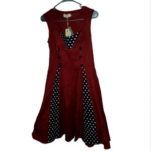 KILLREAL Women's Polka Dot Retro Vintage Style Cocktail Party Swing Dres